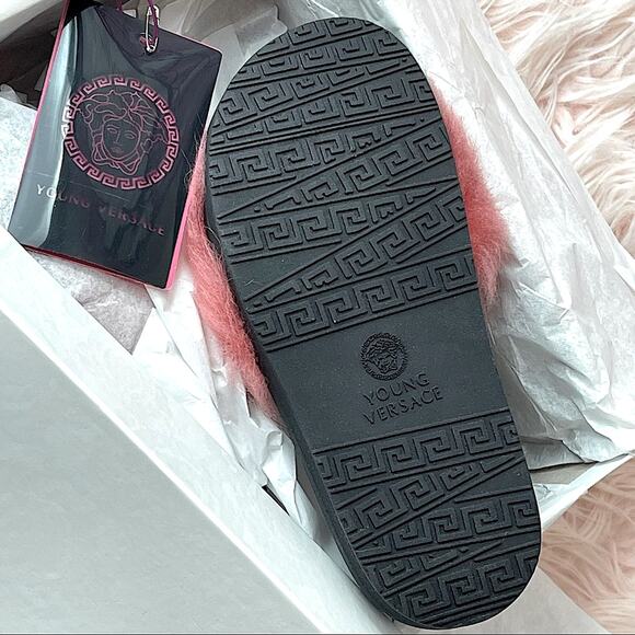 VERSACE Faux Fur Slide Sandal Young Versace Made in Italy - Size 31 - Picture 8 of 10